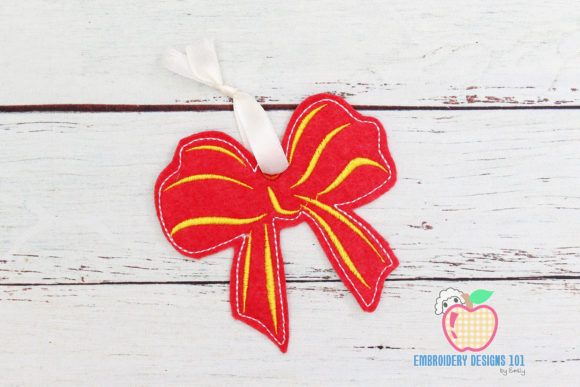 A Designer's Review of the Red Gift Bow Ornament Embroidery