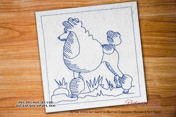 An Embroidered Poodle for Practical Projects