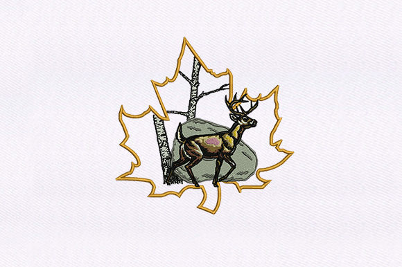 An Embroidery Designer's Review of Deer in a Maple Leaf