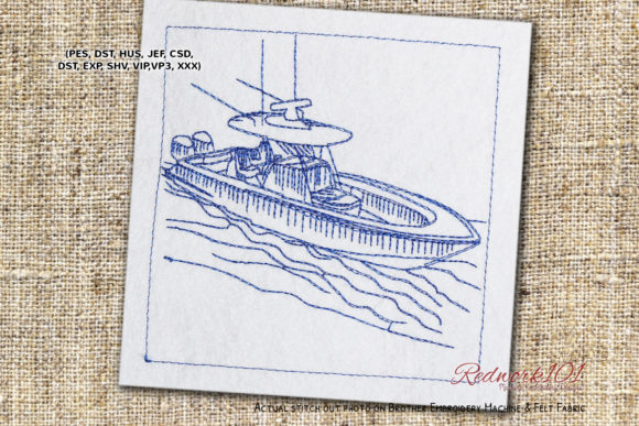 Creative Fabrica’s Centre Console Boat Embroidery Design