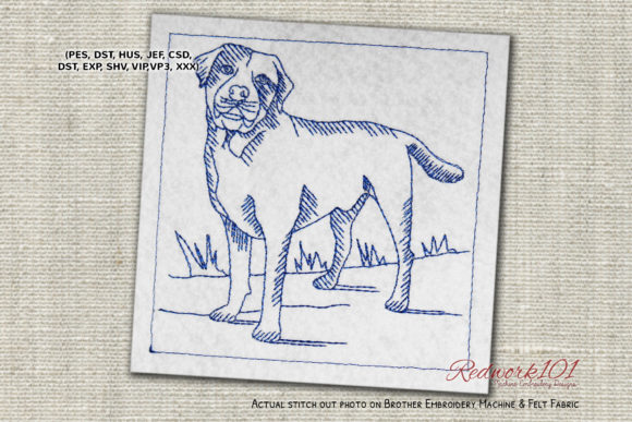 Labrador Dog Redwork Review for Seasonal Product Collections