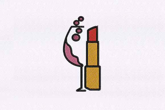 Lipstick Cocktail: A Bold Embroidery Design for Craft Markets
