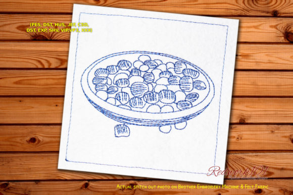 Nutritious Lotus Seeds Redwork: A Festive Touch