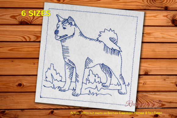 Reviewing Akita Dog Redwork Design for Business Merchandise
