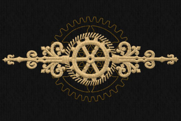 Steampunk Embroidery Design for Boutique Apparel